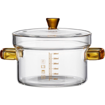 Jianxi glass bowl high temperature resistant household small bowl glass stew pot baby-specific steamed egg container with lid and scale