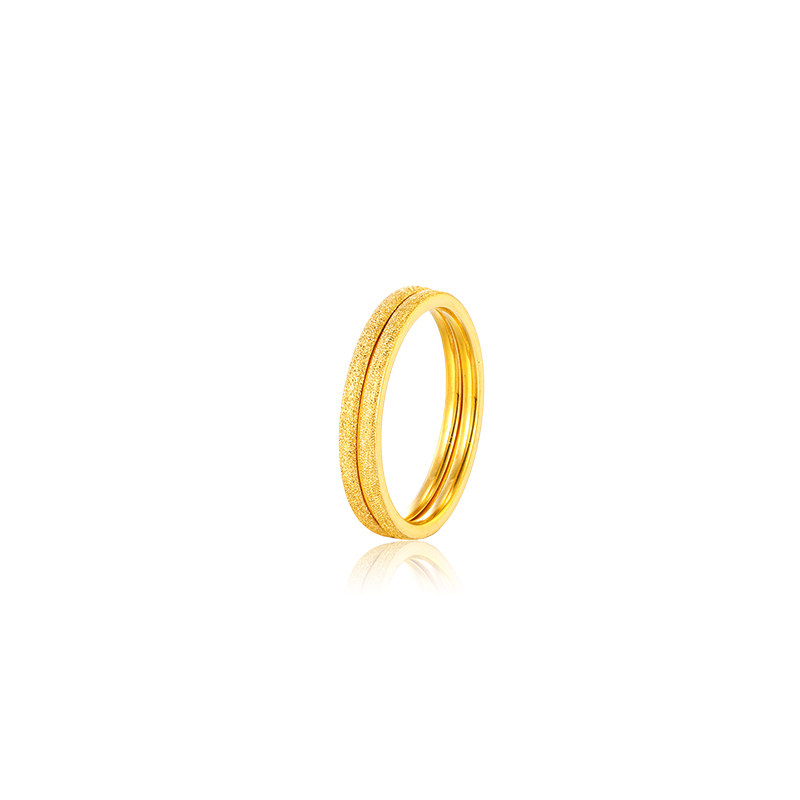 Xuping plain ring with frosted texture, crushed ice and gypsophila, light luxury, simple and easy to wear ring