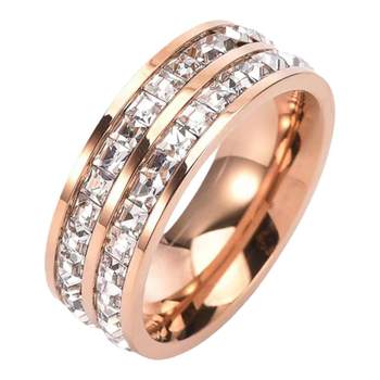 2025 spring and summer new light luxury fashionable diamond ring men and women diamond ring couple's no fading diamond ring