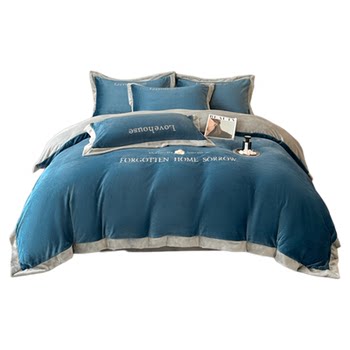 Thickened milk velvet constant temperature anti-static four-piece set