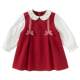 David Bella girls' dress baby 2025 new autumn clothes children's red princess skirt baby fashionable skirt