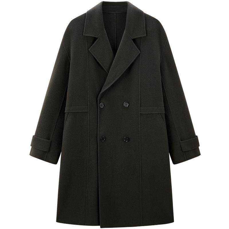 PEACEBIRD Men's Casual Woolen Coat Fit Classic Fashion Tencel Fiber Men's Coat