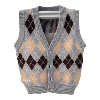 Autumn and winter boys' cashmere thickened vest vest cardigan