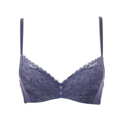 PLATANE Wutong ຊຸດຊັ້ນໃນສີທໍາມະຊາດ sexy thin quilted cup small breast push-up soft steel ring bra WN849116