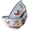 High temperature underglaze colored golden pheasant white porcelain rice bowl and noodle bowl