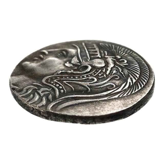 Ancient greek owl athena goddess of wisdom silver coin