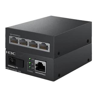 H3C新华三千兆光纤收发器一对单模单纤一光四电百兆千兆光电转换器FC01G-3A以太网监控网络高速传输3公里20KM