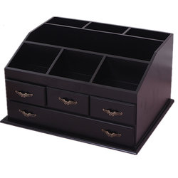 Desktop wooden wooden large cosmetic storage box multifunctional dressing table simple cosmetic box jewelry box