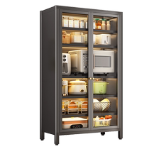 Shuaishi kitchen rack floor-standing multi-layer storage cabinet with door for bowl microwave oven multi-function storage cabinet