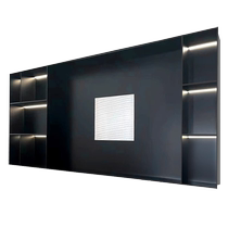 Niche TV personnalisée en acier inoxydable présentoir mural en métal intégré support de rangement pour salon armoire à vin