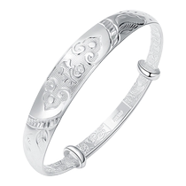 China Gold Zhenshang Silver 999 Silver Bracelet Womens Sterling Silver Gift Mother Model Elderly Solid Silver Bracelet 1693