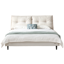 Quanyou Home Cream Style Fabric Bed Master Bedroom Double Soft Covered King Bed 2024 New Cat Scratch Cloth Bed 115078