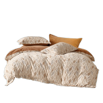 Mercury Home Textiles Milk Velvet Four-piece Antistatic Carved Velvet Set Thickened Warm Quilt Cover Sheets 24 Years New Product