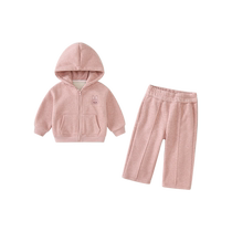 Fan Hunting Girl Suit Autumn Winter Clothing Foreign Air Trendy Baby Clothes Children Blouse Pants Plus Suede Two Sets Winter