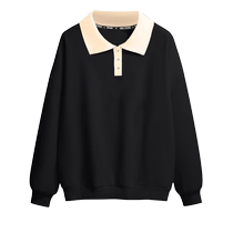 Lapel sweatshirt for women spring and autumn new oversize loose Hong Kong style chic couple thin jacket early autumn trendy top