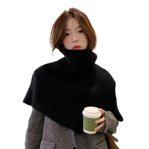 Scarf womens autumn and winter new fashionable outer pullover scarf womens solid color Korean style neck scarf woolen knitted shawl trendy