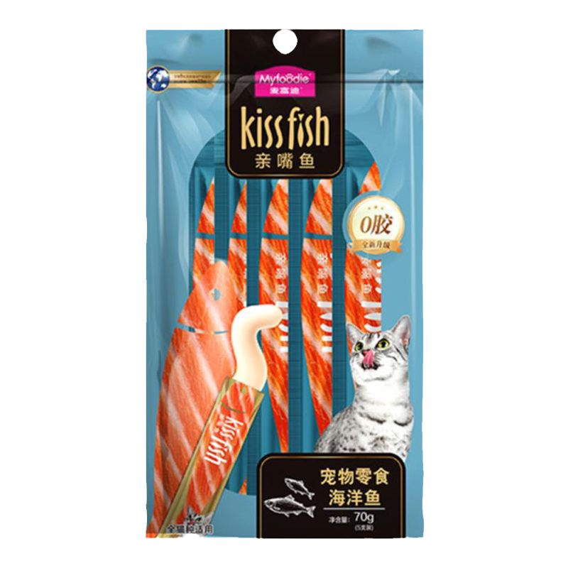 麥富迪親嘴魚貓零食貓條貓咪營養保濕濕糧包成幼貓零食14g*30