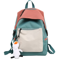 Contrast color backpack for women summer 2024 new style trendy large-capacity schoolbag female college birthday style Harajuku style travel backpack