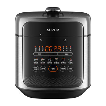 Supor electric pressure cooker household pressure cooker 0 coating deep soup pot double bile upper steaming and lower cooking smart 5l large capacity