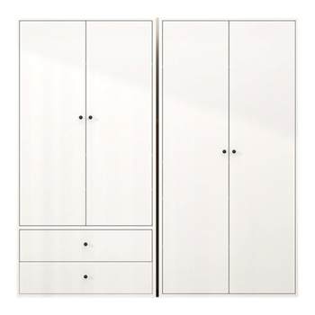 Formaldehyde-free steel wardrobe with drawers small apartment wardrobe