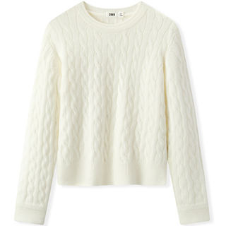 森柔毛衫|商场同款森马毛衣女圆领纯色简约2025新款冬季绞花绞花