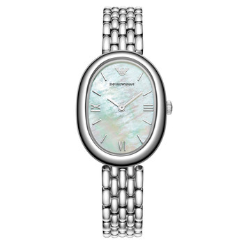 Armani armani watch women's white moonlight oval fashion quartz watch ar11706