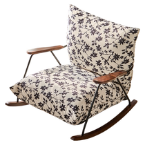 Rocking chair recliner adult adult retro ink solid wood chair single lazy sofa leisure living room balcony home
