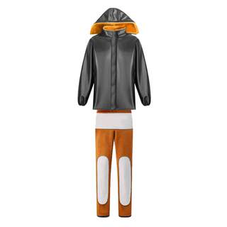 皮衣皮裤男工作服套装外卖摩托机车加绒加厚防风防水保暖棉衣外套