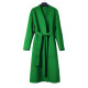 High-end purple collarless double-sided woolen coat for women