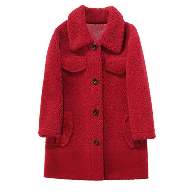 Chic sheep shears loose slimming new jacket for women