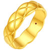 Saturday blessing gold 5d hard gold ring women's price gold rhombus pattern ring as a gift for women official
