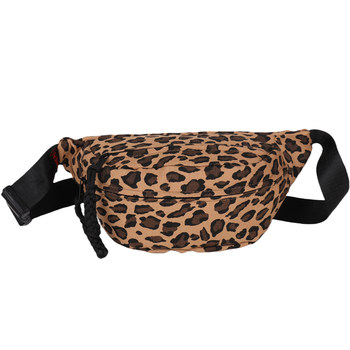 Niche canvas leopard print crossbody chest bag