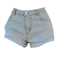 Retro denim shorts womens summer thin 2024 new style nostalgic washed low-waist cuffed stretch hot pants womens summer