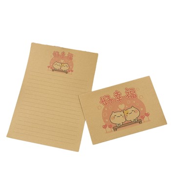 Japanese and korean stationery cartoon cat kraft paper expression letter letter set writing manuscript paper letterhead free shipping can be customized