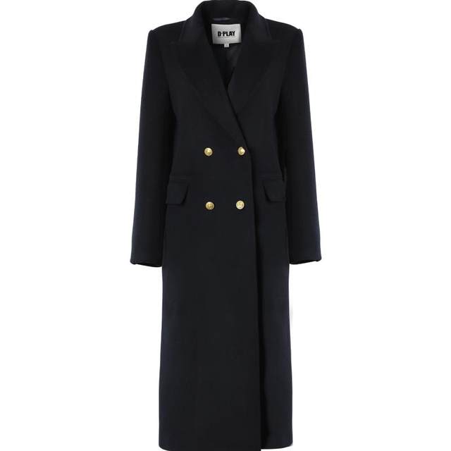 DPLAY Navy Blue Long Shoulder Coat