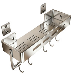 No-Drill Stainless Steel Thickened Bathroom Toilet Storage Rack Washbasin Wall-Mounted Shelf New Model