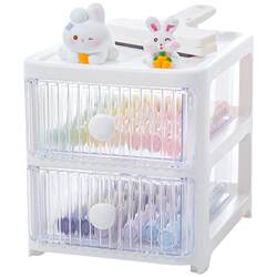 Transparent drawer-type desktop storage box for children, girls, desks, pen holders, students, large-capacity office storage racks, cabinets, desk small items organizing storage boxes, small miscellaneous boxes for pens