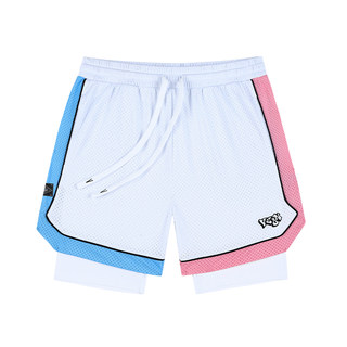 Los pantalones cortos weidong compiten con pantalones cortos de baloncesto falsos de dos piezas al estilo americano de verano