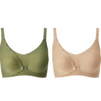 Jingqi wire-free front buckle breastfeeding maternity bra