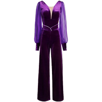 Body training clothing womens suit body suit black gold velvet etiquette high-end one-piece body suit top catwalk