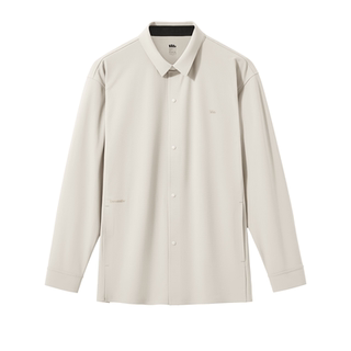 Banana Brand Men's Shirt Jacket, Casual Business Commuting, High-End, Wrinkle-Free, Outdoor Quick-Drying, Black Long-Sleeve Layering Shirt