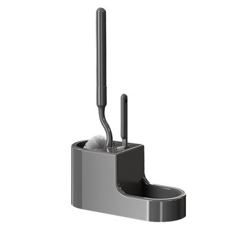Gun gray no-punch long handle toilet brush set