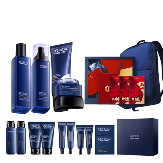 【新年礼物】欧莱雅男士淡纹套装紧致抗皱水乳护肤品男生肖战同款