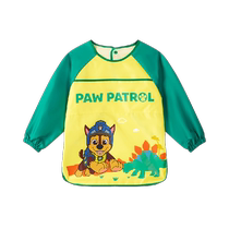 () Paw Paw Team childrens smock summer baby men and women eating waterproof anti-dirty rice pocket reverse wearing apron