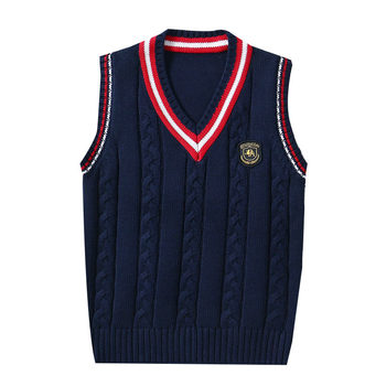 Fashion velvet college thick wool pure cotton children's vest