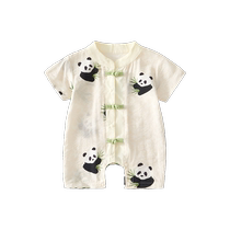 Baby clothes summer thin newborn baby boy jumpsuit full moon hundred days Chinese style summer clothes crawling clothes