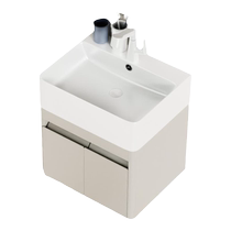 Small apartment wall-mounted wash basin cabinet combination narrow side waterproof stainless steel cream wind hanging basin wash basin 1145