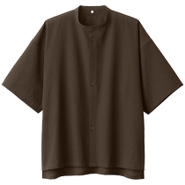 MUJI Labo unisex short-sleeved shirt jacket with anti-fouling properties for summer