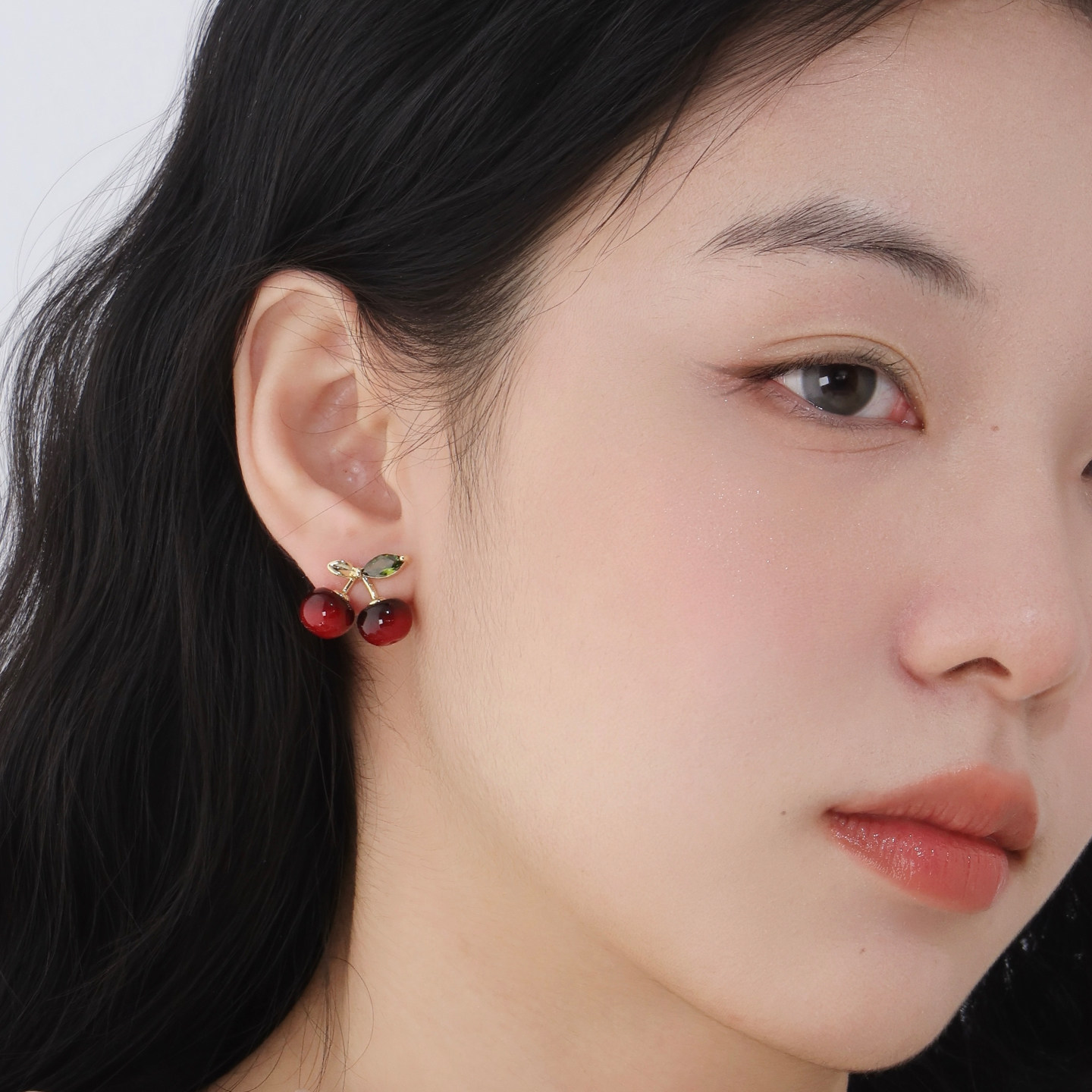 S925 Silver Needle Red Cherry Zircon Stud Earrings for Women, 2026 New Style, High-End Luxury Earrings, Unique Jewelry