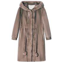 PSALTER poetry winter loose hooded mink fur coat